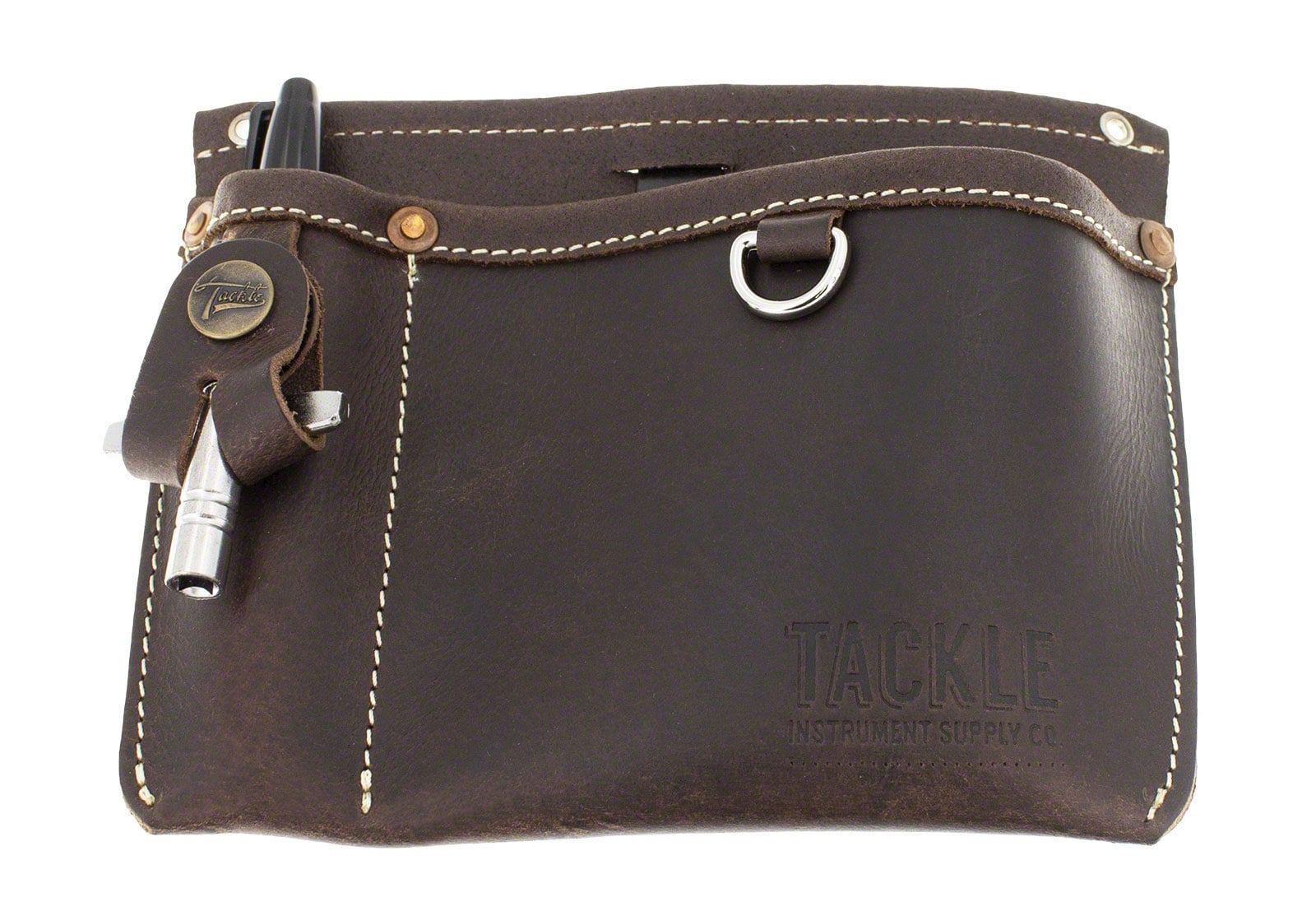 TACKLE INSTRUMENTS LEATHER UTILITY POUCH - BROWN
