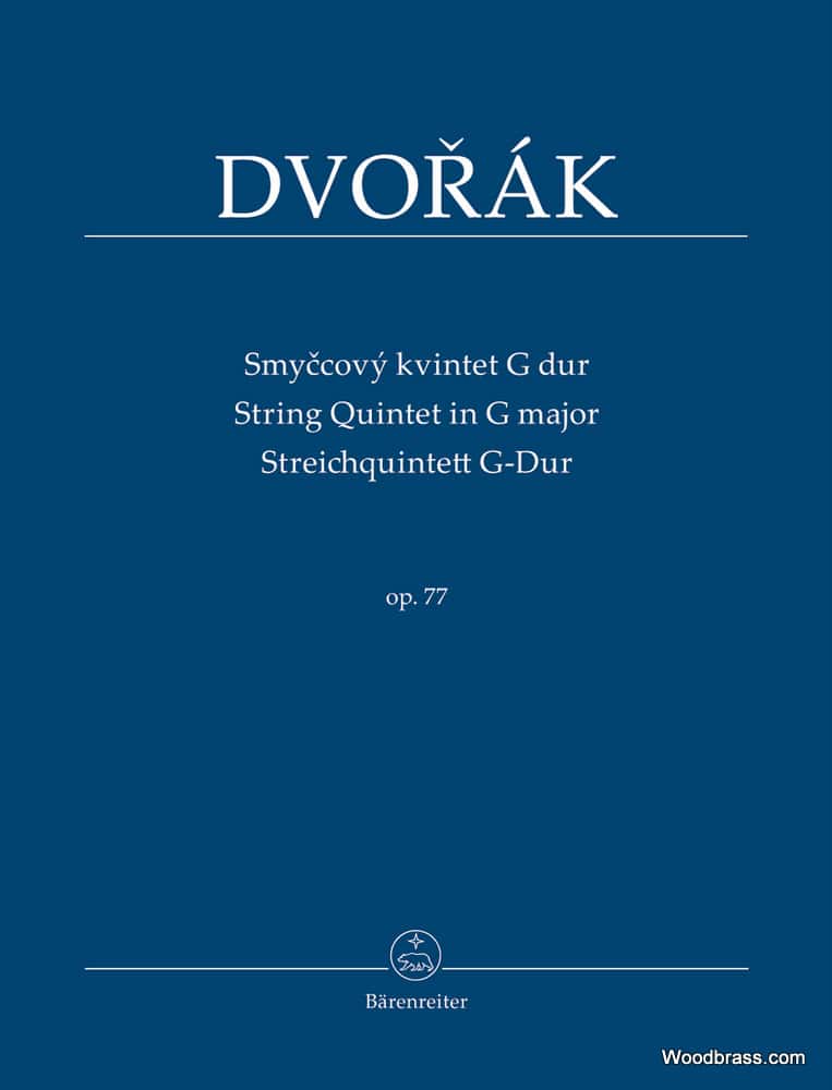 BARENREITER DVORAK A. - STRING QUINTET IN G MAJOR OP.77 - SCORE