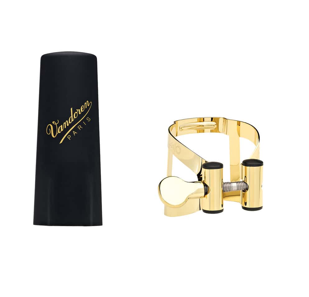 VANDOREN LIGATURE M/O TENOR GOLD FINISH UND KAPSEL PLASTIK - LC58DP