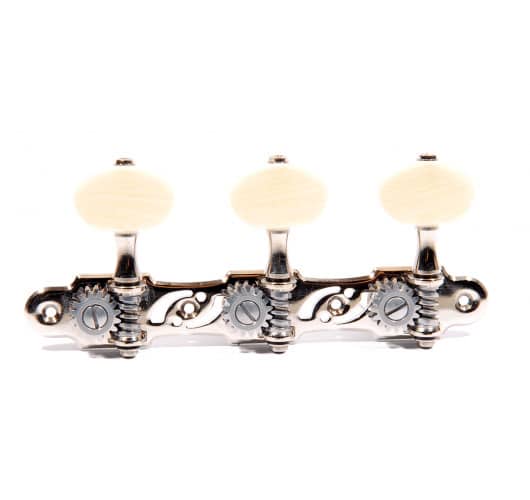 GOTOH CLASSIC GUITAR TUNING MACHINES NICKEL, IVORY BUTTONS, WHITE NYLON SHAFT