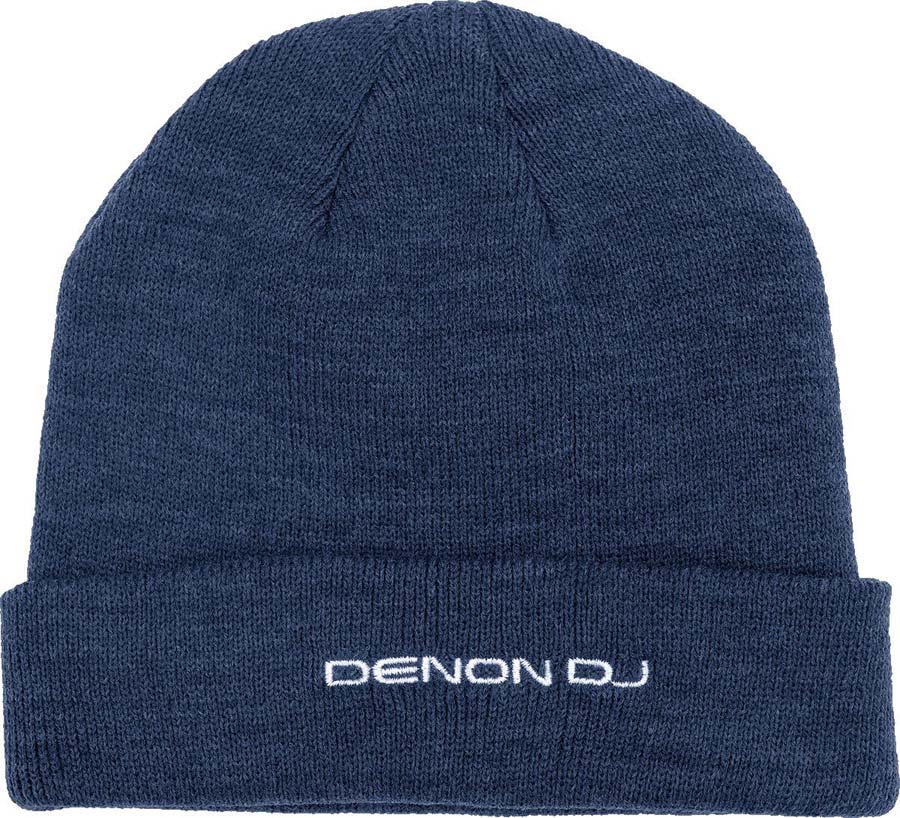 DENON DJ 100% ACRYLIC BLUE BEANIE WITH DENON DJ LOGO