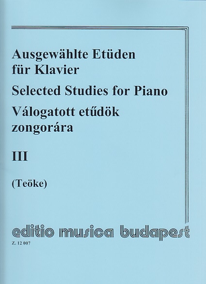 EMB (EDITIO MUSICA BUDAPEST) TEOKE - SELECTED STUDIES FOR PIANO VOL.3