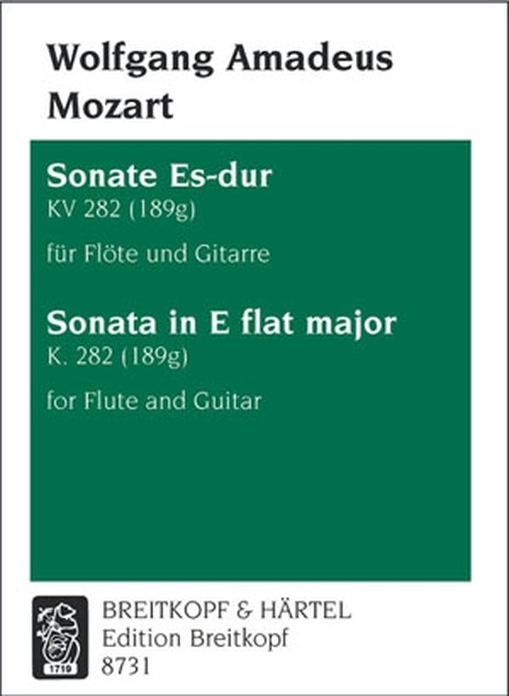 EDITION BREITKOPF MOZART WOLFGANG AMADEUS - SONATE ES-DUR KV 282 (189G) - FLUTE, GUITAR