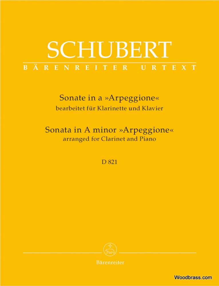 BARENREITER SCHUBERT F. - SONATE ARPEGGIONE EN LA MINEUR D 821 - CLARINETTE & PIANO 