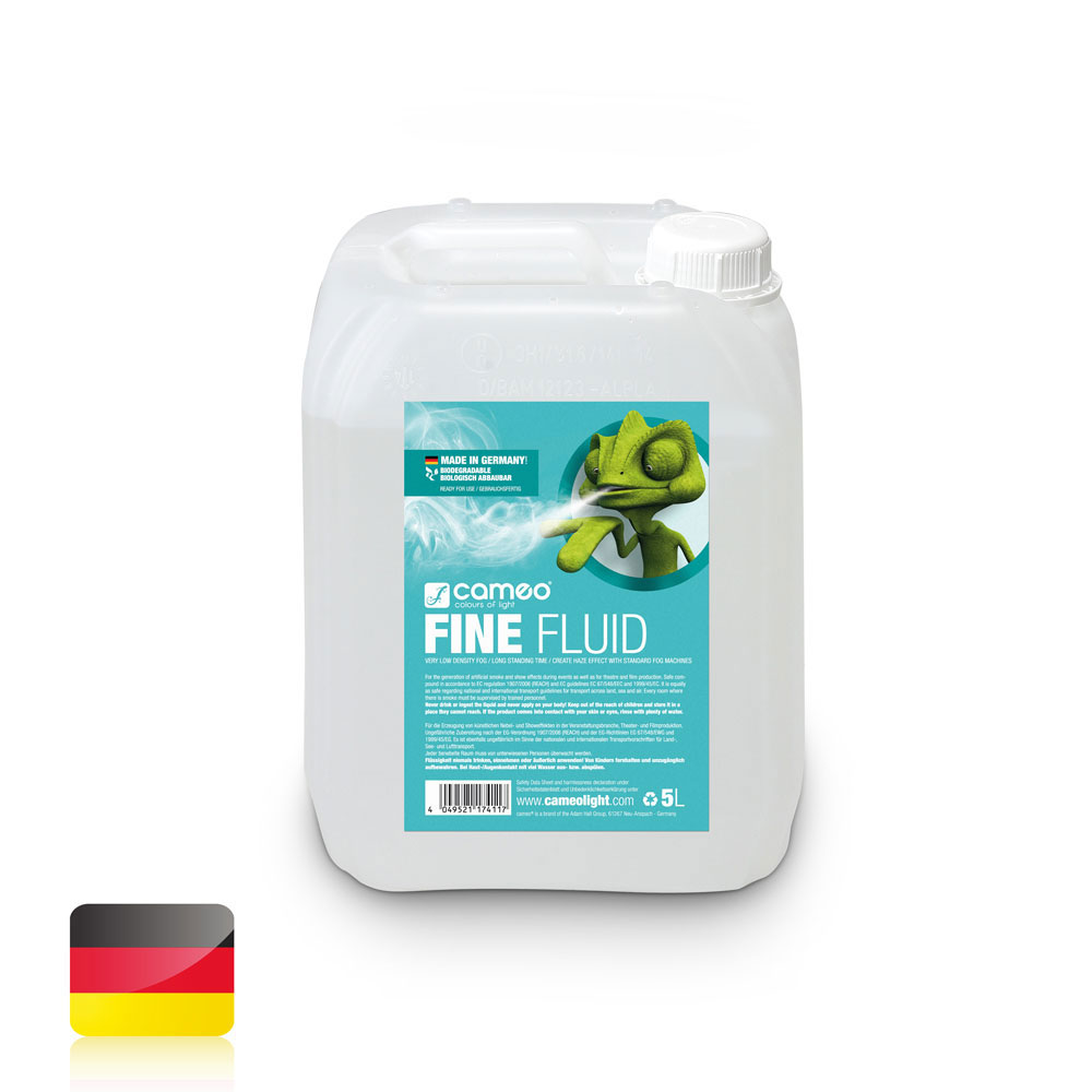 CAMEO FINE FLUID 5L - FOG MACHINE LIQUID WITH VERY FINE DENSITY AND VERY LONG LIFE - 5 L