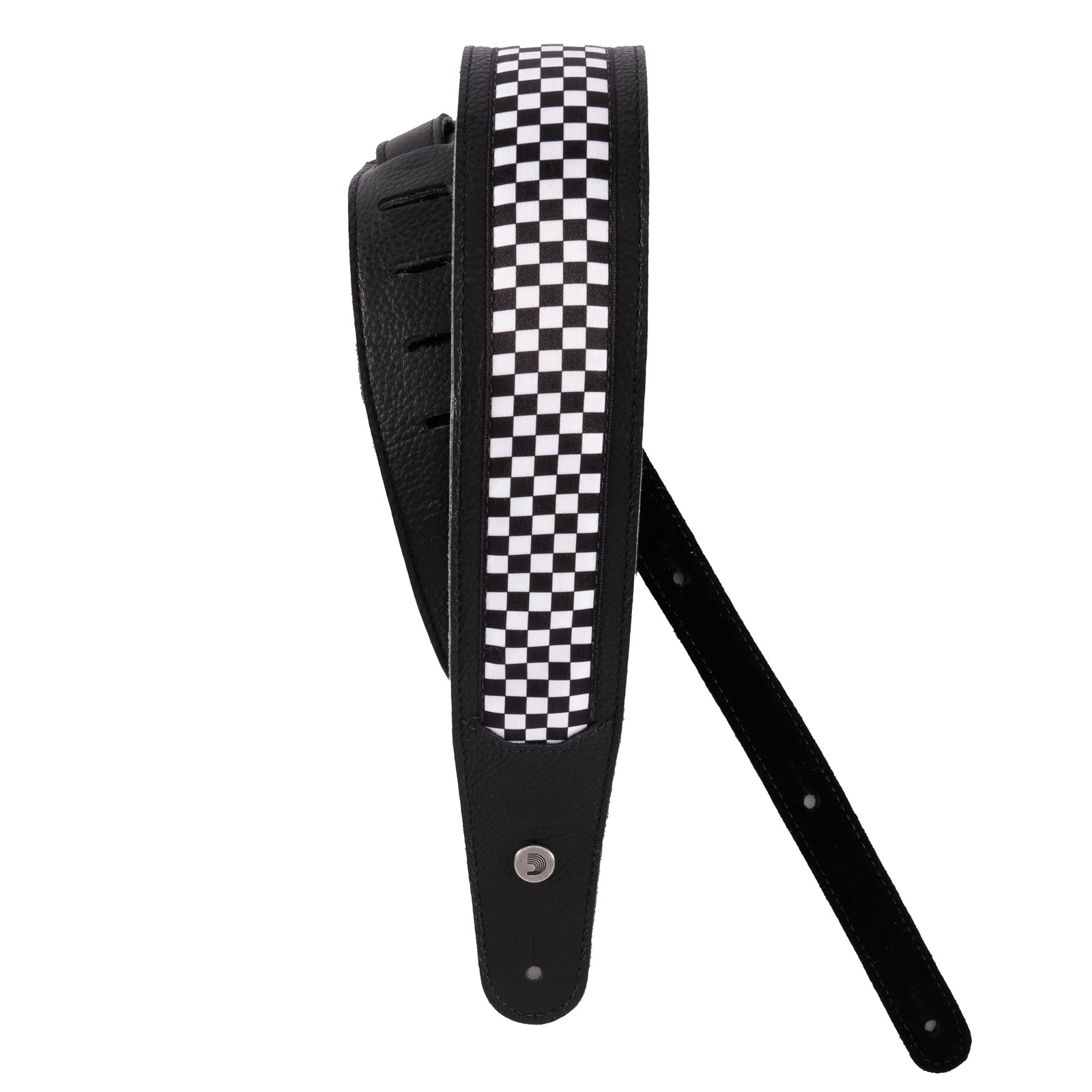 D'ADDARIO AND CO HYBRID LEATHER GUITAR STRAP, CHECKERED