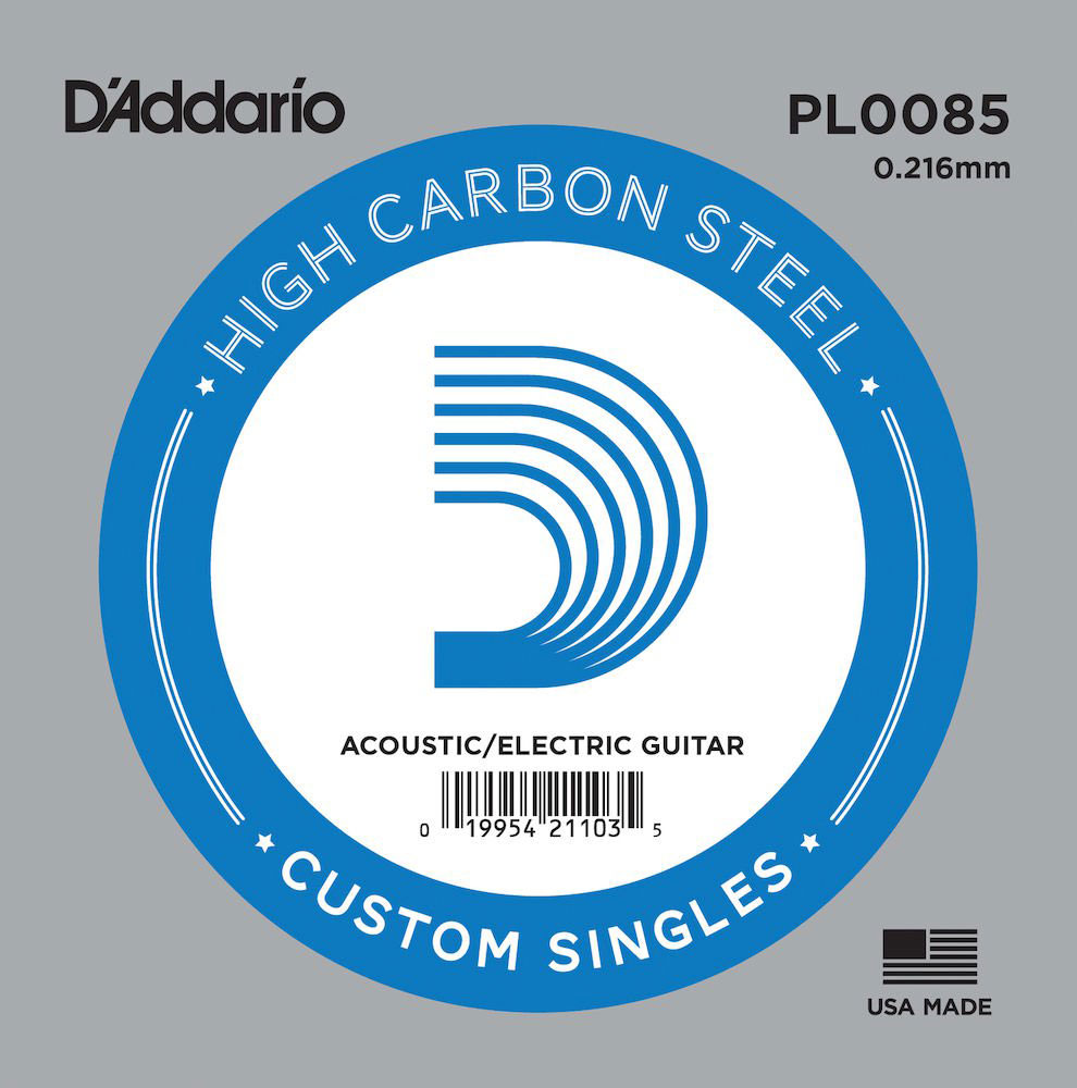 D'ADDARIO AND CO PL0085 PLAIN STEEL GUITAR SINGLE STRING .0085