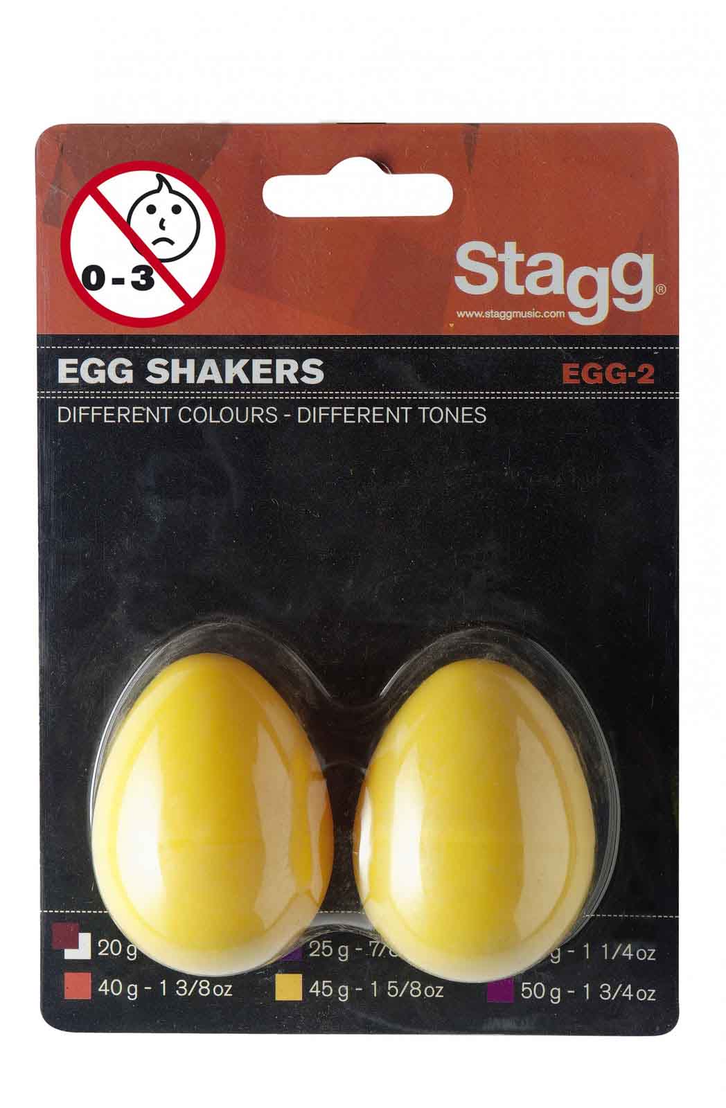 STAGG EGG-2 YW PAIR OF PLASTIC EGG SHAKER YELLOW