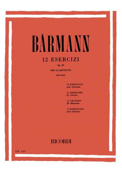 RICORDI BAERMANN J.H. - 12 ESERCIZI OP. 30 - CLARINETTE