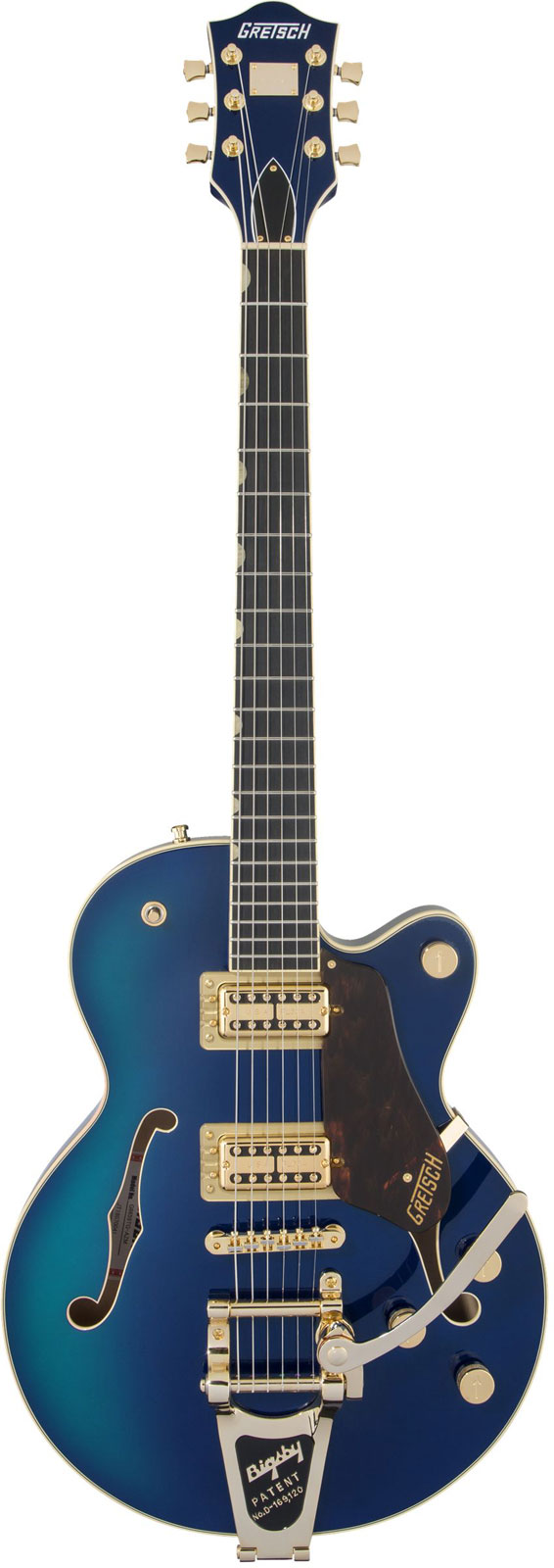 GRETSCH GUITARS G6659TG PLAYERS EDITION BROADKASTER JR. CENTER BLOCK SINGLE-CUT WITH STRING-THRU BIGSBY AND GOLD HAR
