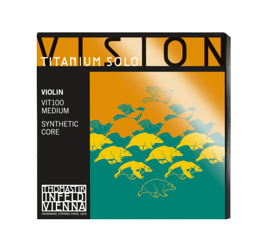 THOMASTIK STRINGS VIOLIN VISION TITANIUM SOLO SYNTHETIC CORE MEDIUM VIT100