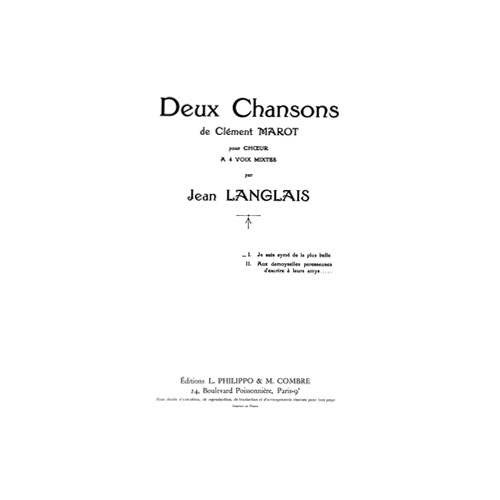 COMBRE LANGLAIS JEAN - CHANSONS (2) JE SUIS AYME DE LA PLUS BELLE - 4 VOIX MIXTES