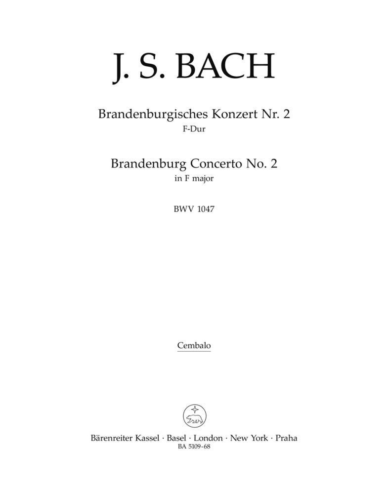 BARENREITER BACH J.S. - BRANDENBURGISCHES KONZERT NR. 2 - HARPSICHORD