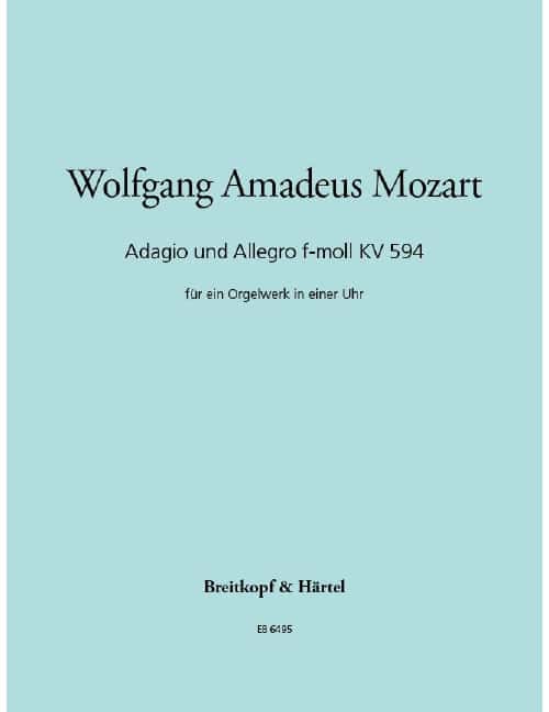 EDITION BREITKOPF MOZART WOLFGANG AMADEUS - ADAGIO UNDALLEGRO F-MOLL KV 594 - FLUTE, OBOE, CLARINET, HORN, BASSOON
