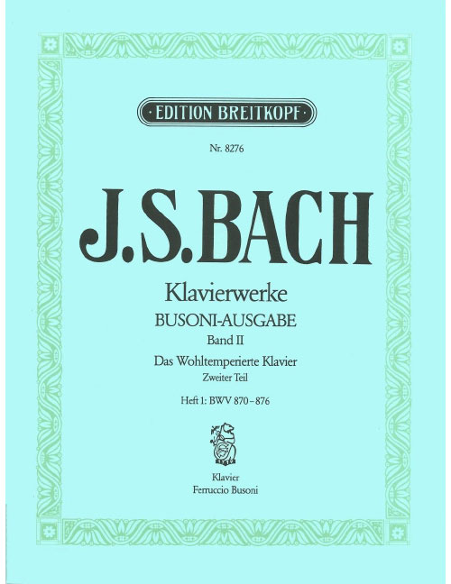 EDITION BREITKOPF BACH JOHANN SEBASTIAN - WOHLTEMPERIERTES KLAVIER II/1 - PIANO