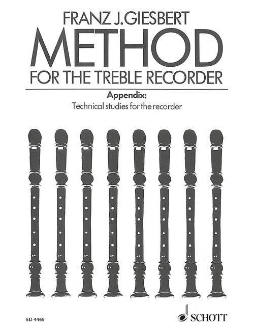 SCHOTT GIESBERT FRANZ JULIUS - METHOD FOR THE TREBLE RECORDER - TREBLE RECORDER