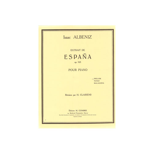 COMBRE ALBENIZ ISAAC - ESPANA OP.165 PRELUDE - PIANO