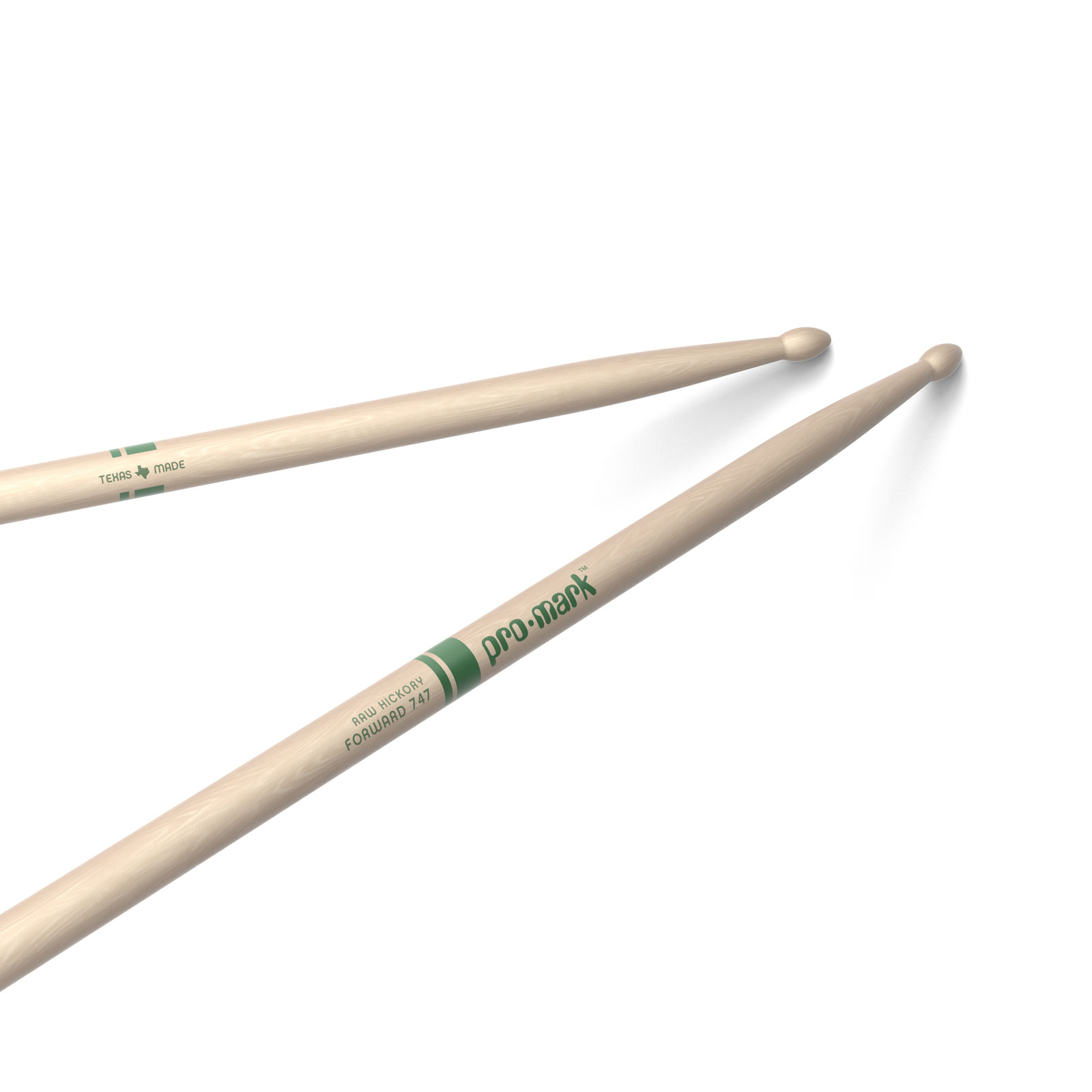 PRO MARK CLASSIC FORWARD 747 RAW HICKORY DRUMSTICK OVAL WOOD TIP