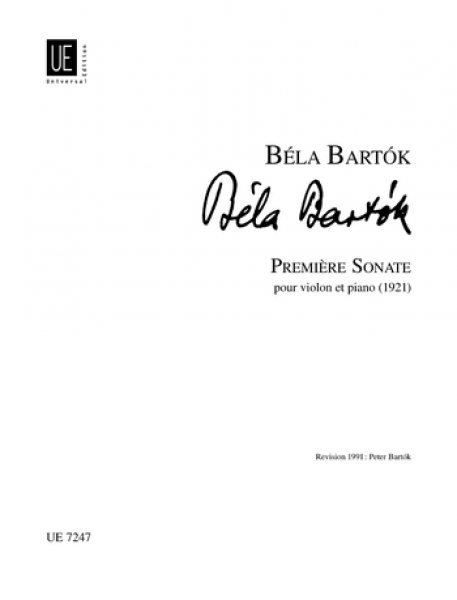 UNIVERSAL EDITION BARTOK B. - PREMIERE SONATA - VIOLIN AND PIANO
