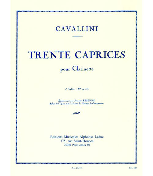 LEDUC CAVALLINI - 30 CAPRICES VOL.2 - CLARINETTE