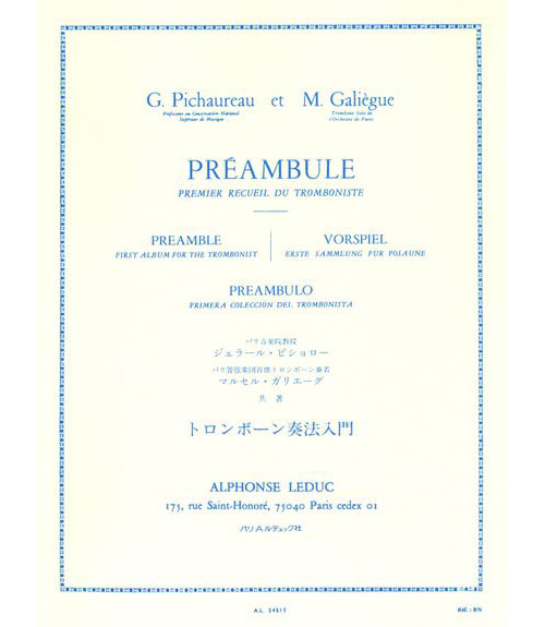 LEDUC GALIEGUE & PICHAUREAU - PREAMBULE - TROMBONE