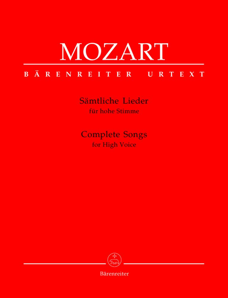 BARENREITER MOZART W.A. - COMPLETE SONGS - HIGH VOICE, PIANO