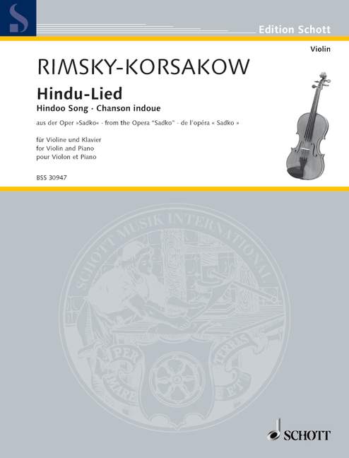 SCHOTT RIMSKY-KORSAKOV N. - HINDU-LIED - VIOLIN AND PIANO