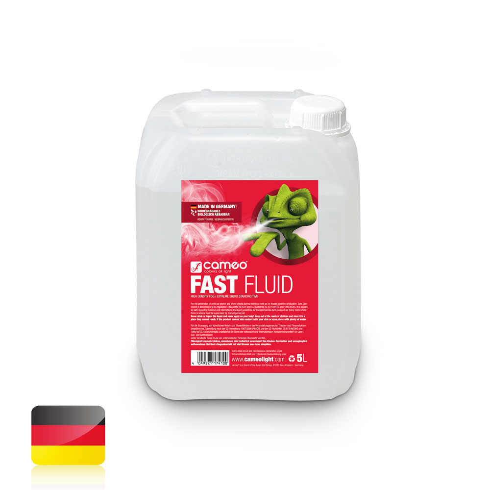 CAMEO FAST FLUID 5L - VERY HIGH DENSITY AND VERY SHORT HOLDING LIQUID FOR SMOKE MACHINES - 5L