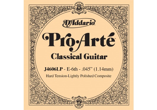 D'ADDARIO AND CO J4606LP PRO-ARTE COMPOSITE CLASSICAL GUITAR SINGLE STRING HARD TENSION SIXTH STRING