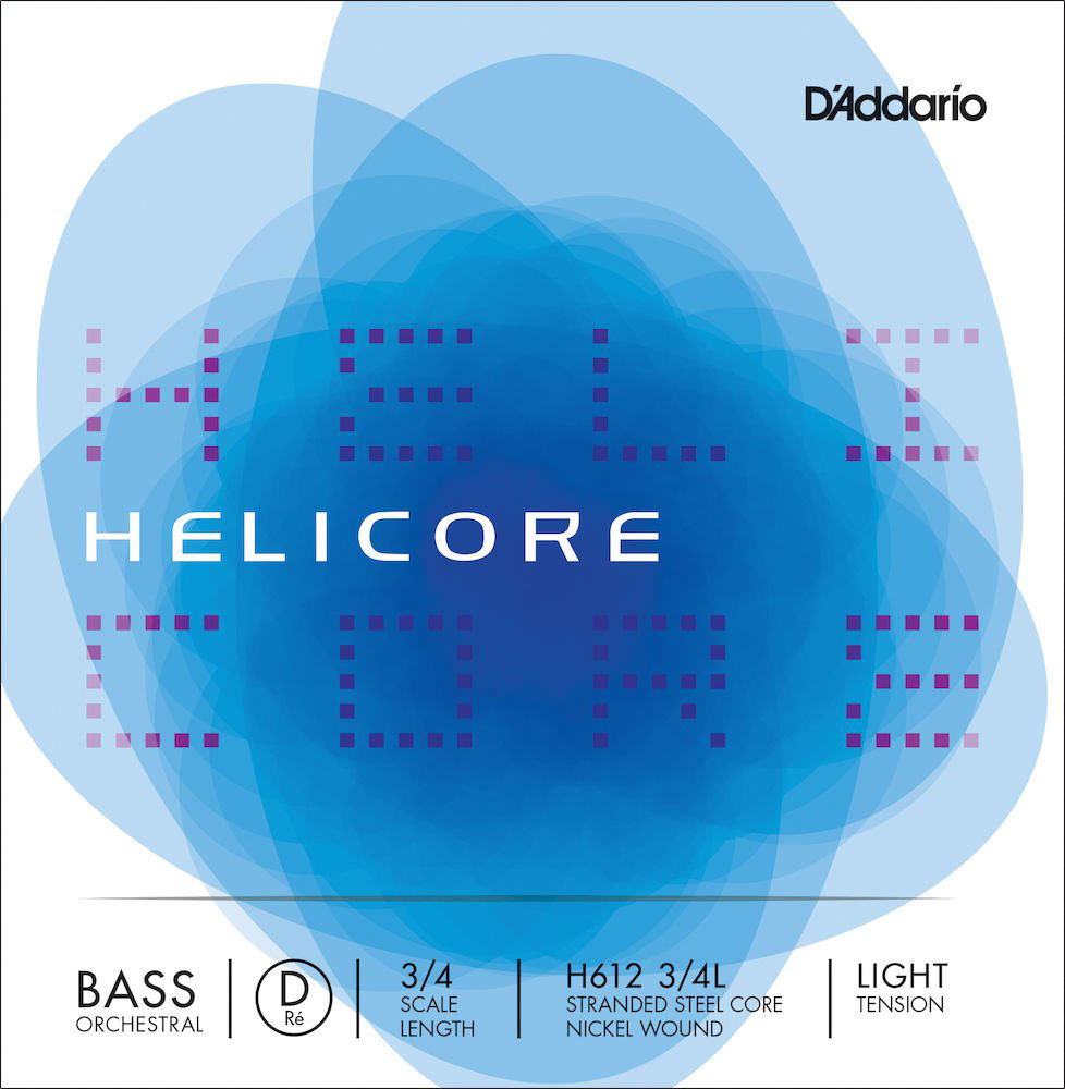 D'ADDARIO AND CO STRING ONLY (RE) FOR DOUBLE BASS ORCHESTRA HELICORE 3/4 FRET FRETBOARD LIGHT