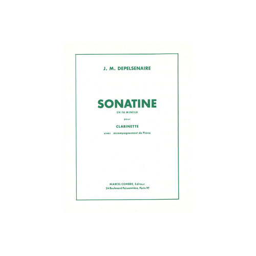 COMBRE DEPELSENAIRE JEAN-MARIE - SONATINE FA MIN. - CLARINETTE SIB OU SAXOPHONE MIB ET PIANO