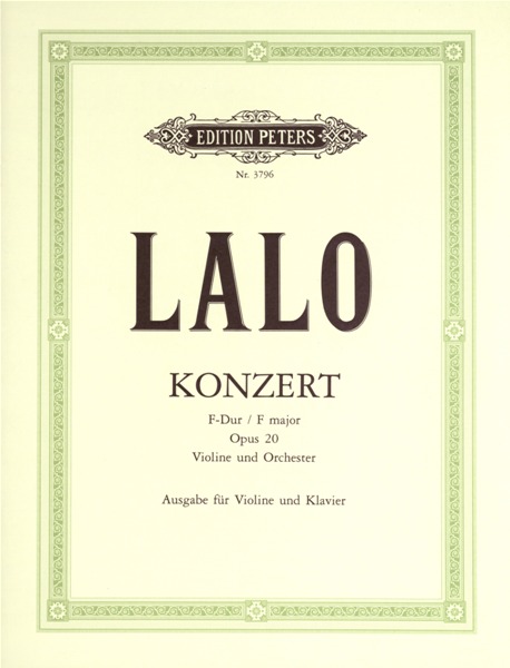 EDITION PETERS LALO EDOUARD - CONCERTO NO.1 OP.20 - VIOLIN AND PIANO