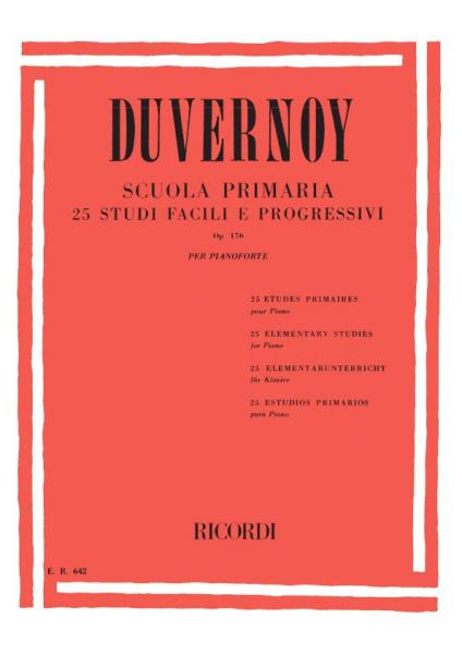 RICORDI DUVERNOY J.B. - SCUOLA PRIMARIA - 25 STUDI FACILI E PROGRESSIVI OP.176 - PIANO