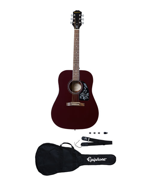 EPIPHONE E1 STARLING ACOUSTIC GUITAR PLAYER PACK WINE RED