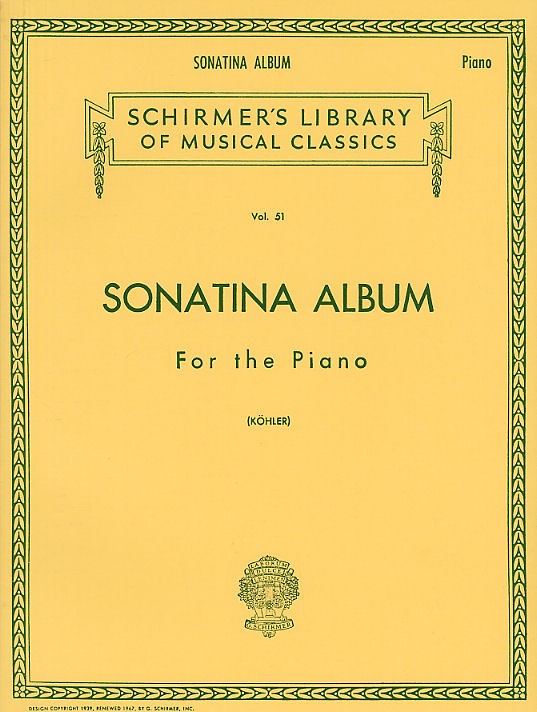 SCHIRMER SONATINA ALBUM FOR THE - PIANO SOLO