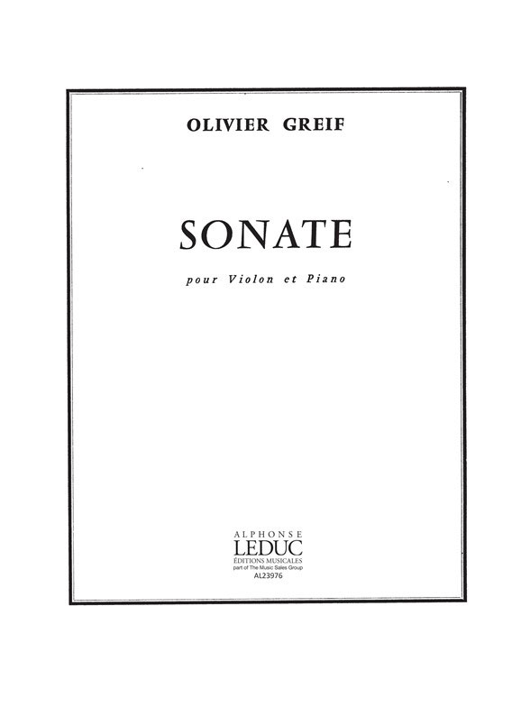 LEDUC GREIF OLIVIER - SONATE POUR VIOLON & PIANO