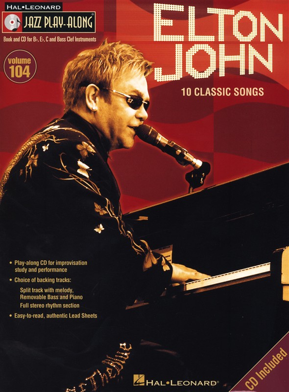 HAL LEONARD JAZZ PLAY ALONG VOLUME 104 - ELTON JOHN + CD - BASS CLEF INSTRUMENTS