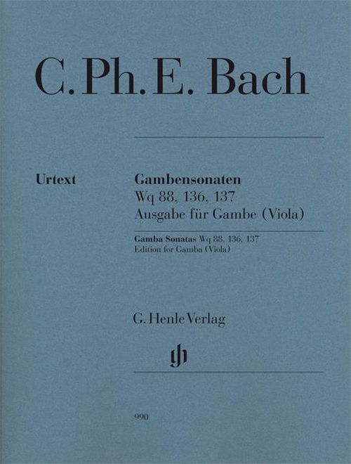 HENLE VERLAG BACH C.P.E. - GAMBENSONATEN WQ 88, 136, 137