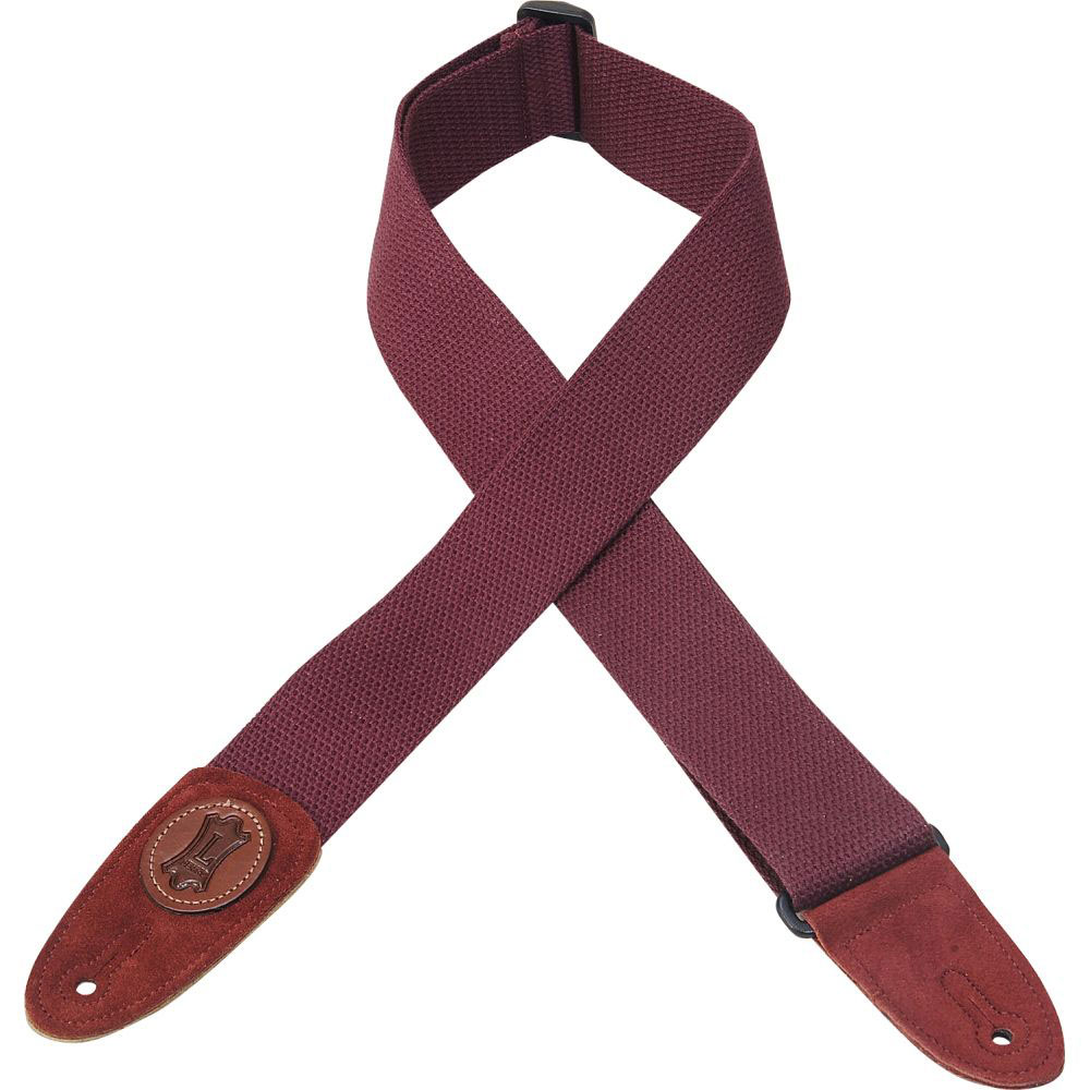 LEVY'S 5 CM COTTON WITH LEVY'S LOGO IN BURGUNDY LEATHER