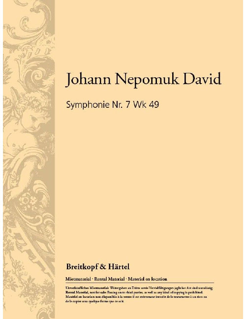 EDITION BREITKOPF DAVID JOHANN NEPOMUK - SYMPHONIE NR. 7 WK 49 - ORCHESTRA