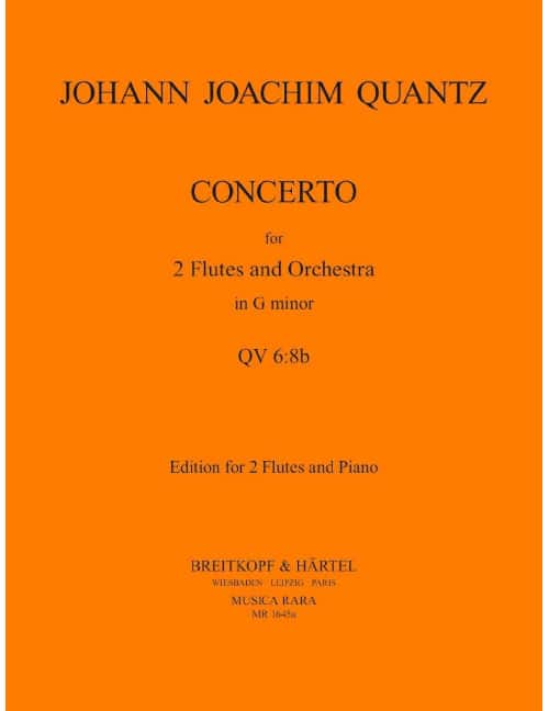 EDITION BREITKOPF QUANTZ JOHANN JOACHIM - FLOTENKONZERT IN G NO. 1 - 2 FLUTE, PIANO