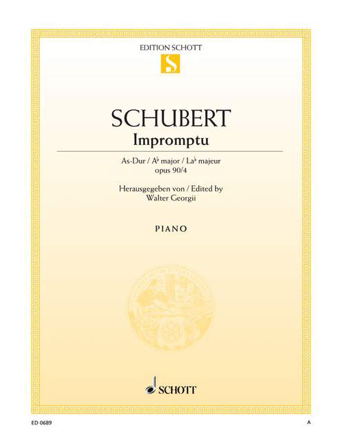 SCHOTT SCHUBERT FRANZ - IMPROMPTU OP. 90 D 899 - PIANO