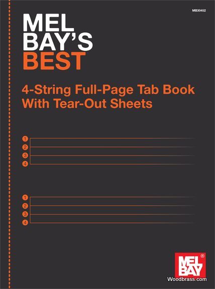 MEL BAY Mel Bay's Best 4-String Full-Page Tab Book With Tear-Out Sheets