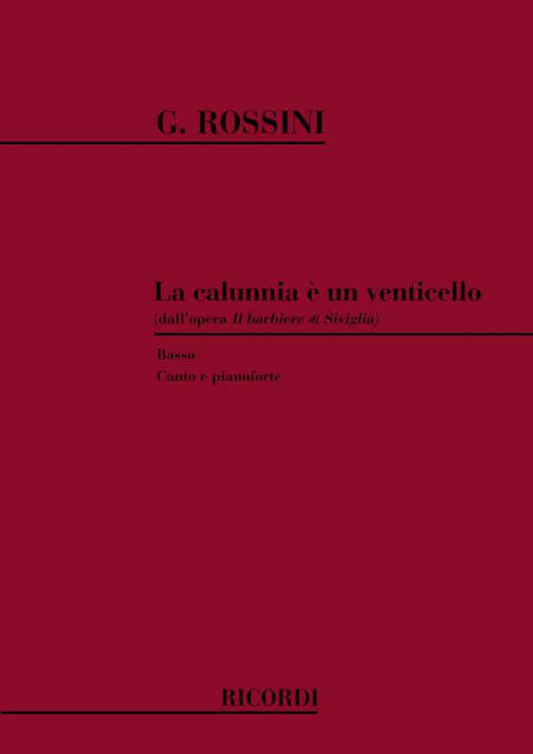 RICORDI ROSSINI G. - IL BARBIERE DI SIVIGLIA: LA CALUNNIA E' UN VENTICELLO - CHANT ET PIANO