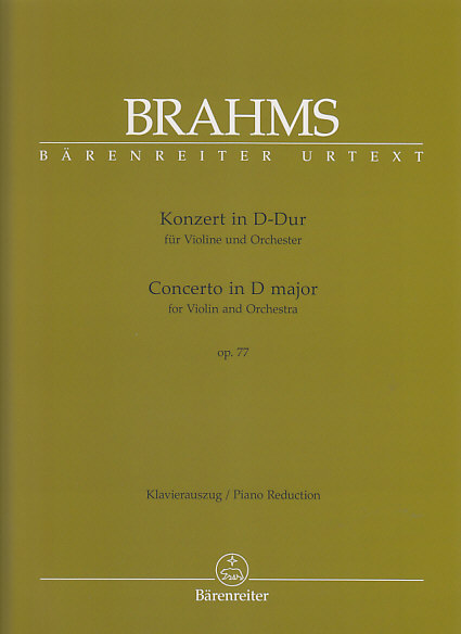 BARENREITER BRAHMS J. - KONZERT IN D-DUR OP. 77 - VIOLON, PIANO 