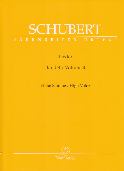 BARENREITER SCHUBERT F. - LIEDER VOL.4 - HIGH VOICE, PIANO