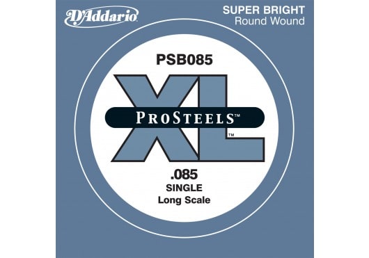 D'ADDARIO AND CO PSB085 PROSTEELS BASS GUITAR SINGLE STRING LONG SCALE .085