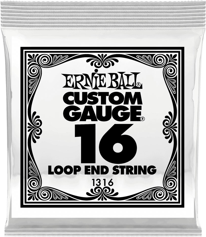 ERNIE BALL .016 LOOP END STAINLESS STEEL PLAIN BANJO OR MANDOLIN GUITAR STRINGS