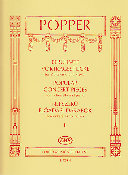 EMB (EDITIO MUSICA BUDAPEST) POPPER D. - POPULAR CONCERT PIECES 2 - VIOLONCELLE ET PIANO