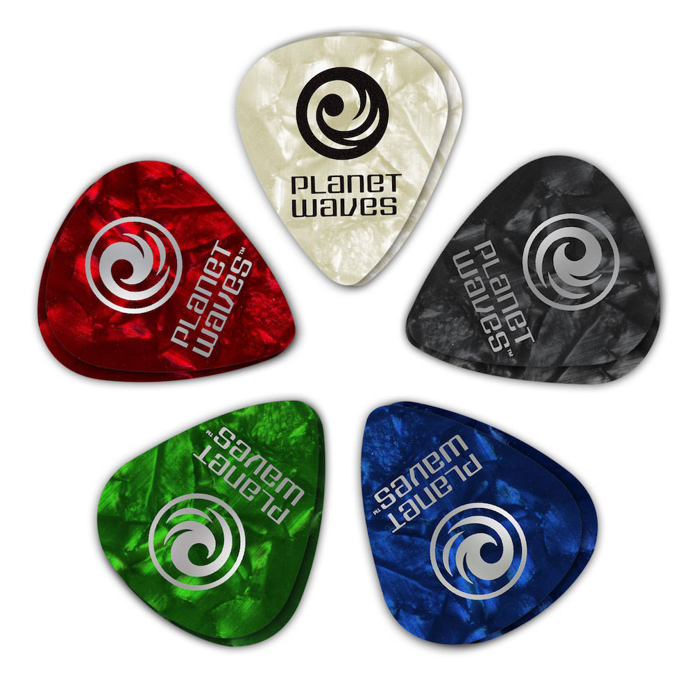 D'ADDARIO AND CO ASSORTED PEARL CELLULOID GUITAR PICKS HEAVY